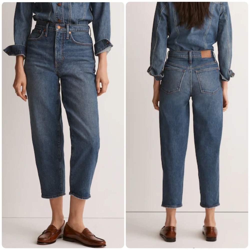 Madewell Balloon Jeans in Ellisboro Wash Denim Medium Wash High Waist W28 NG265